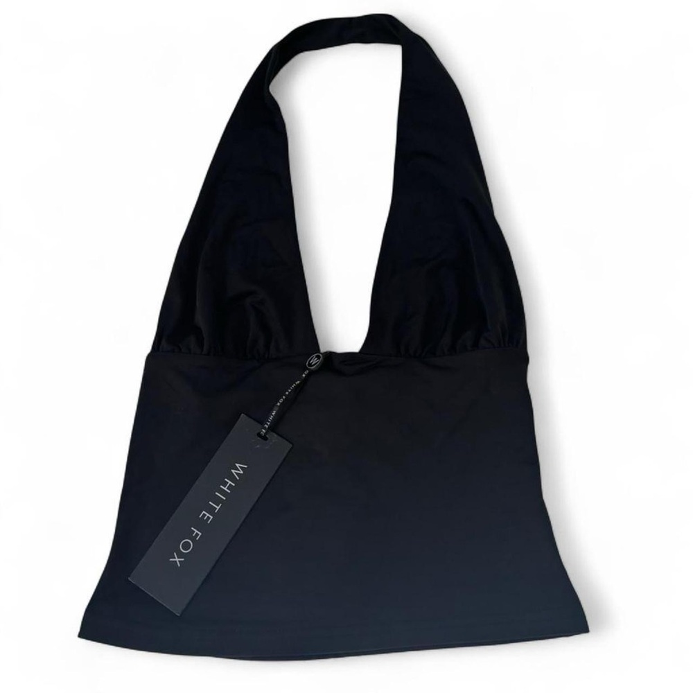 White Fox Boutique Black Halter Tank Top